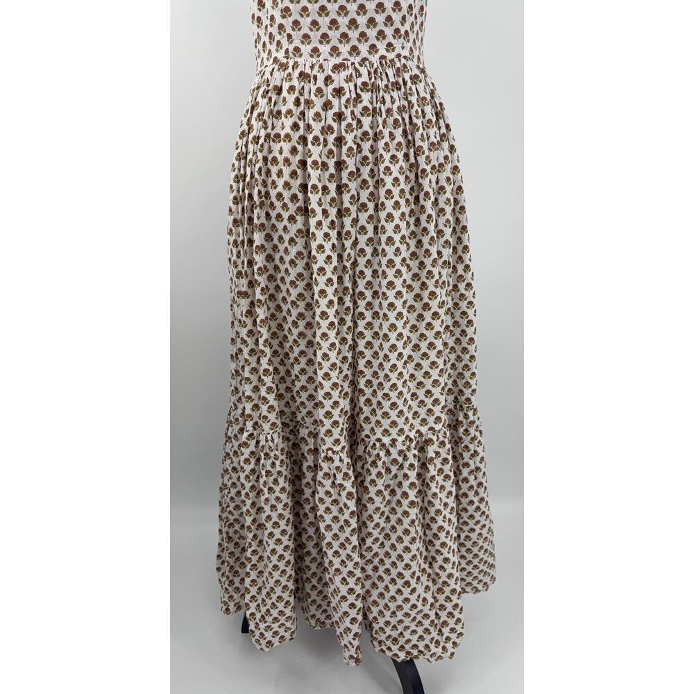 B51 Daughters of India Manjari Maxi Dress Floral XS Ruffle Boho Cottage Flowy - Picture 8 of 11